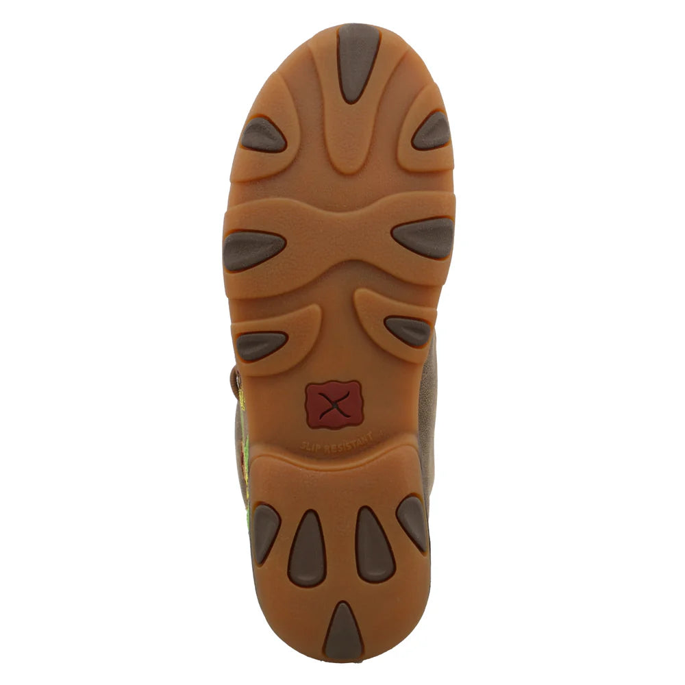 TWISTED X WOMENS CHUKKA DRIVING MOC BOMBER SUNFLOWER CASUAL SHOE -WDM0128