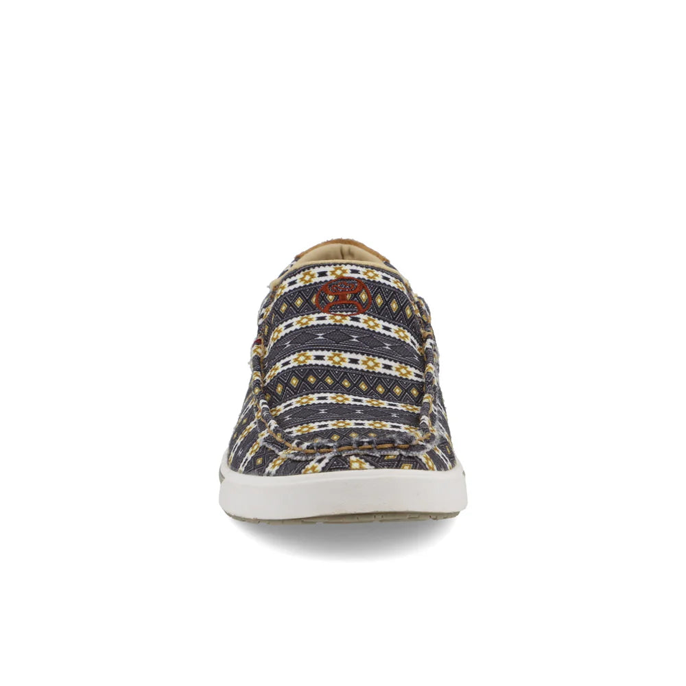 TWISTED X WOMEN HOOEY SLIP ON LOPER BLACK & YELLOW MULTI CASUAL SHOE -WHYC024