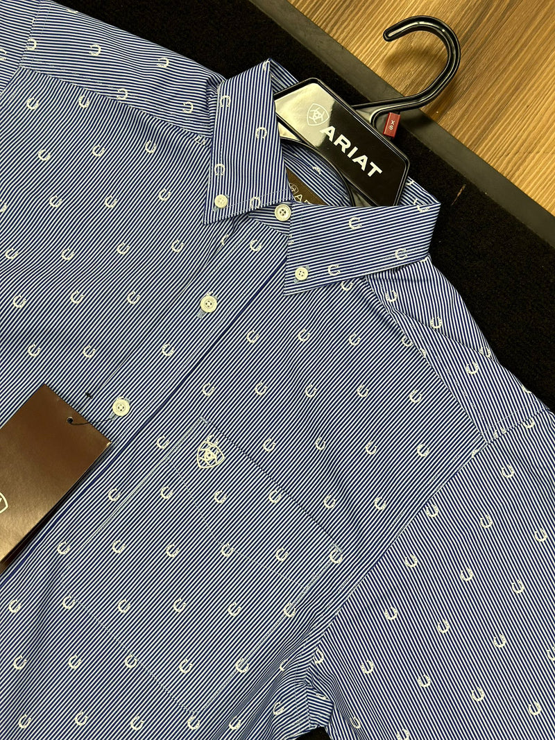 Ariat shirt classic short sleeve javier blue