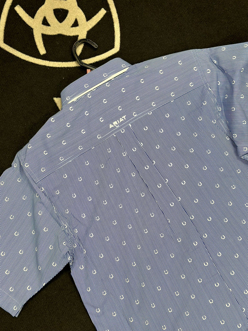 Camisa ariat clasica manga corta azul javier