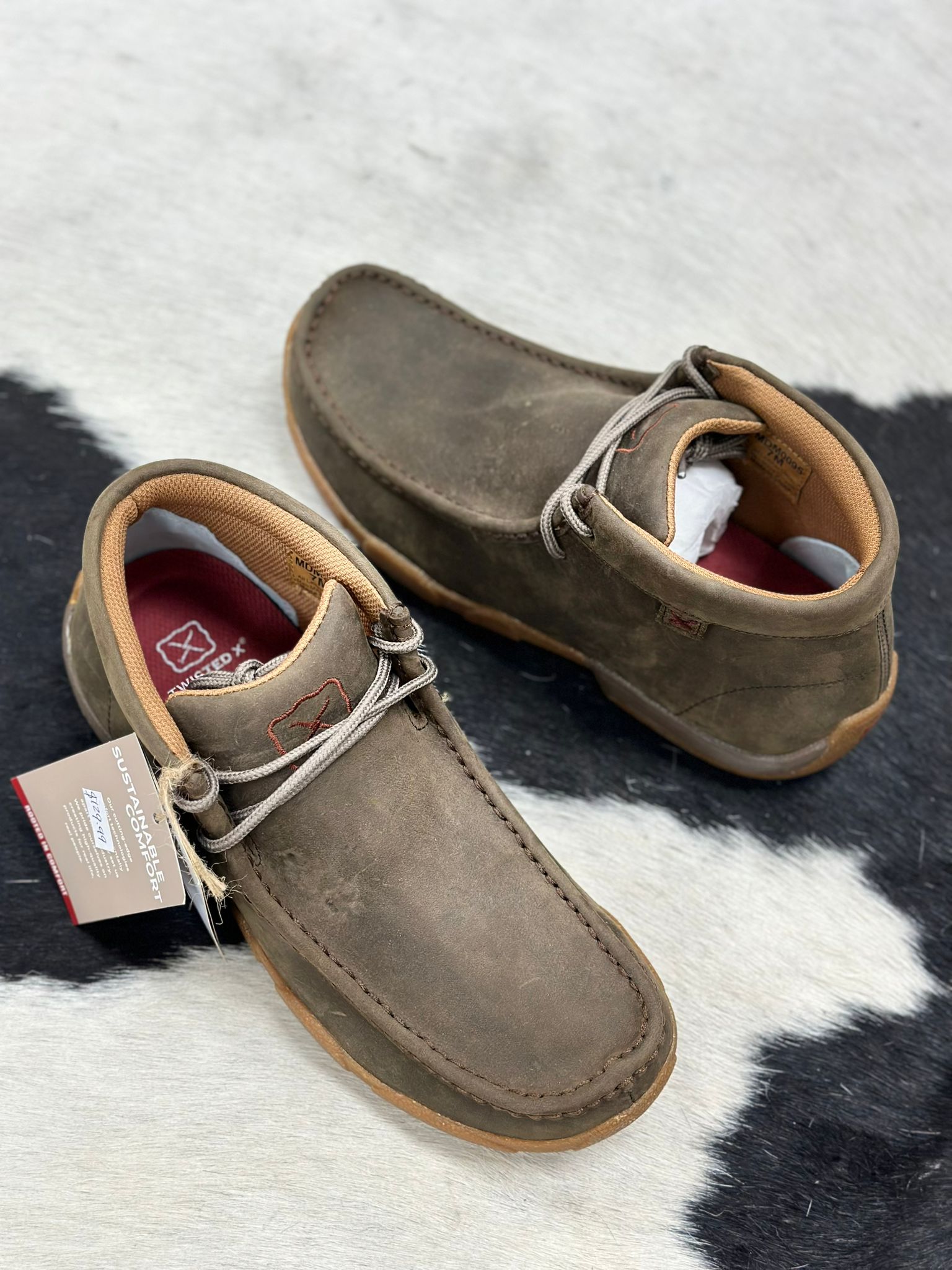 TWISTED X MEN'S CASUAL SHOES CHUKKA DRIVING MOC SHITAKE