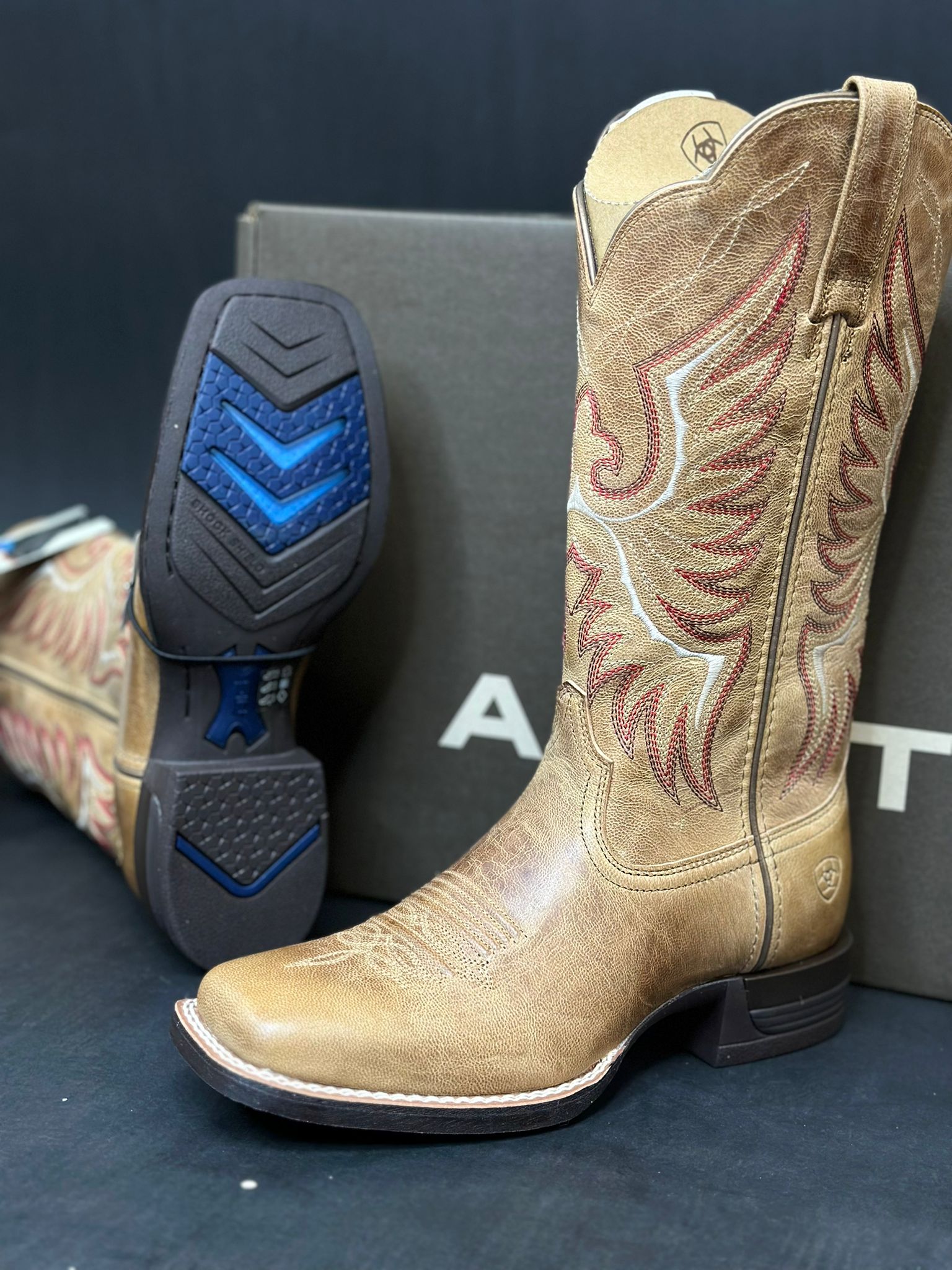 BOTAS LOS ALTOS PARA MUJER AVESTRUZ MOCHA ESTILO RODELO