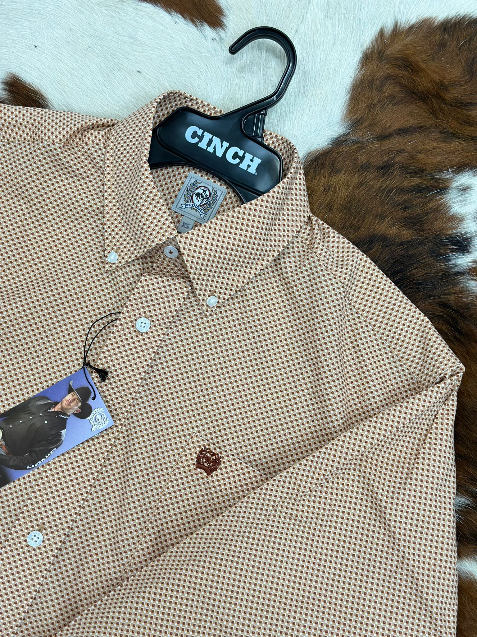 Cinch Light Orange Long Sleeve Button Up