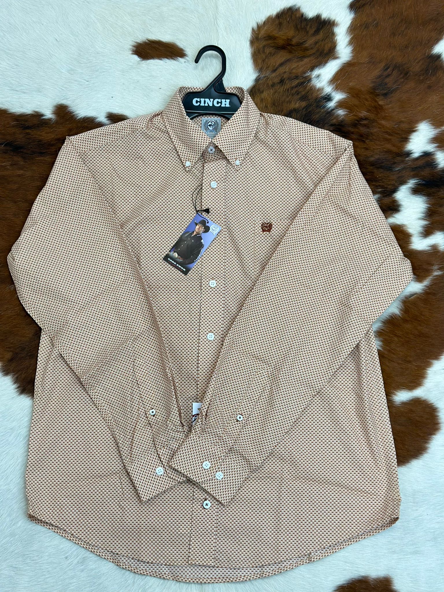 Cinch Light Orange Long Sleeve Button Up