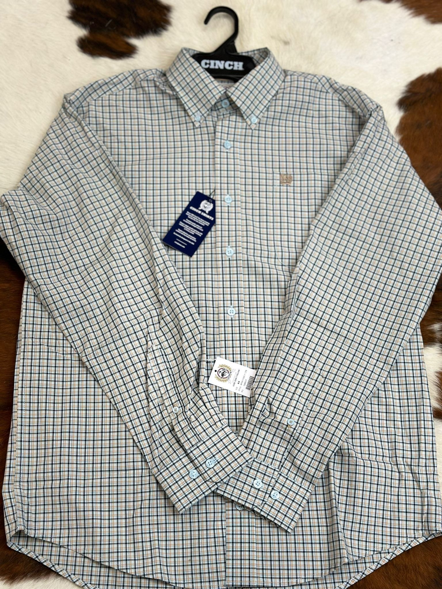 Cinch Plaid Long Sleeve Button Up