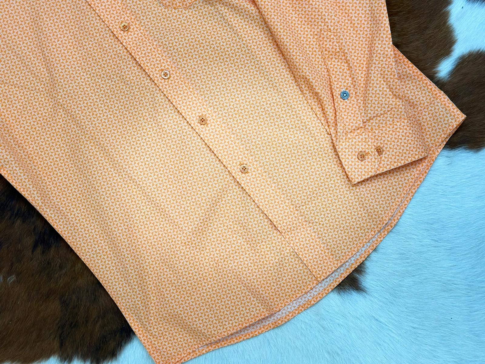 Cinch Orange Long Sleeve Button Up