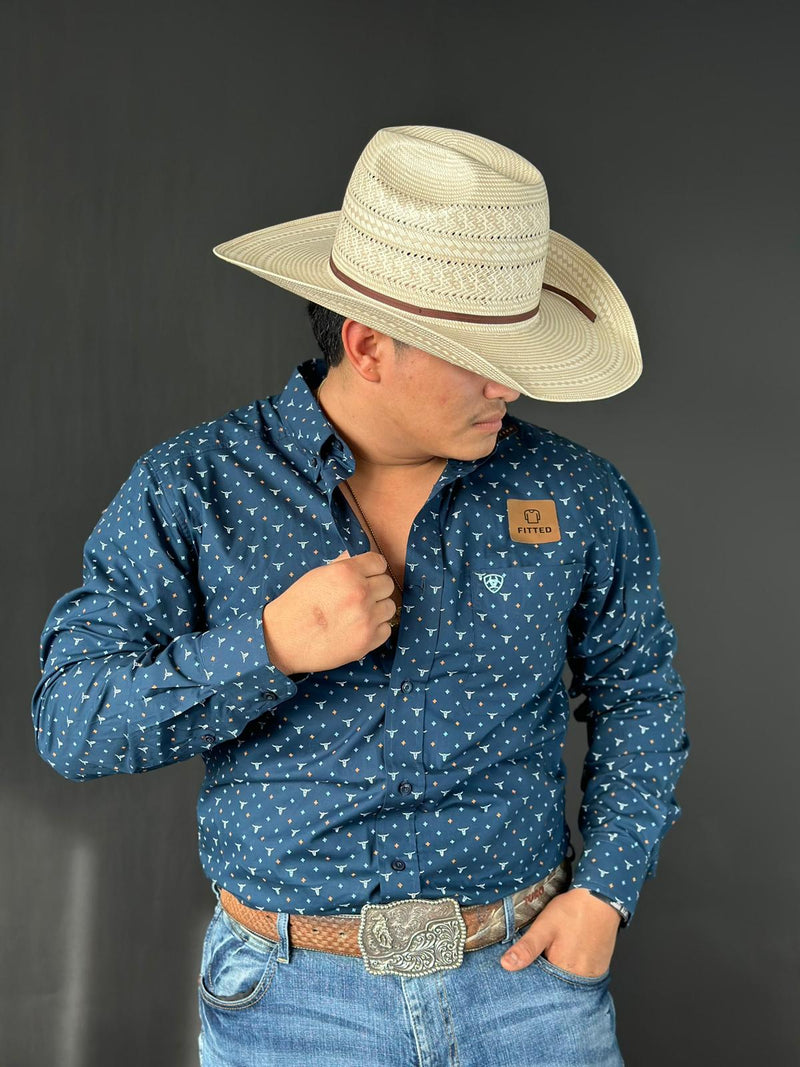 Camisa Ariat Gavyn Fitted Moolit océano