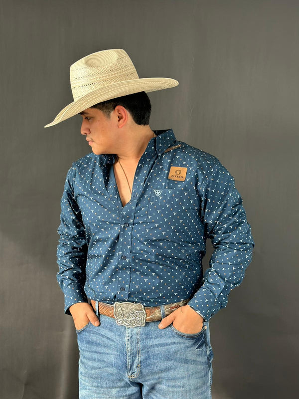Camisa Ariat Gavyn Fitted Moolit océano