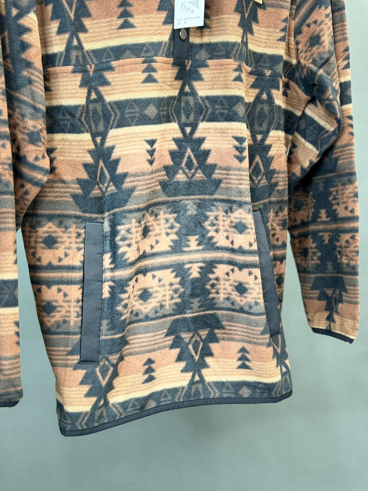 CINCH MENS Light Brown Black Aztec Pull Over