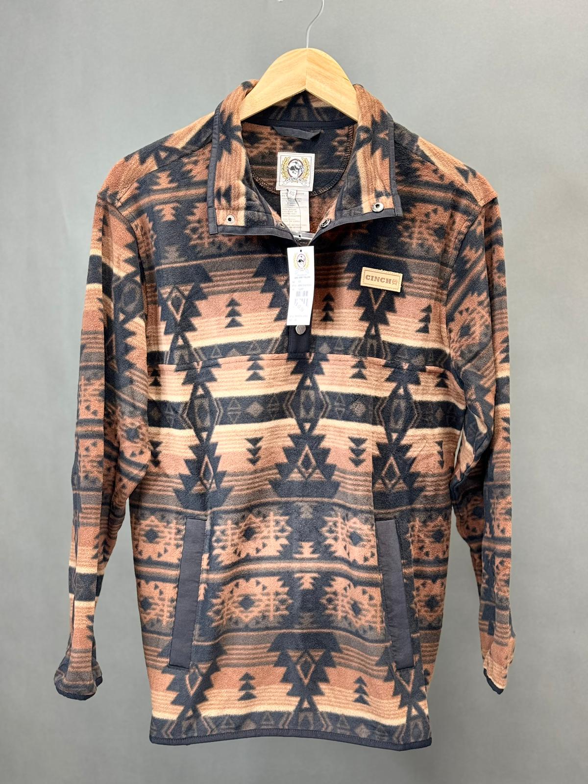 CINCH MENS Light Brown Black Aztec Pull Over