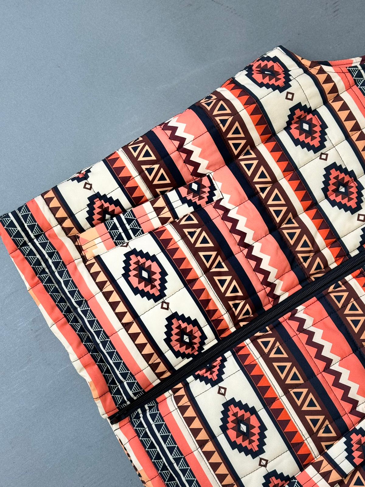 Men's Montana Orange Aztec Vest