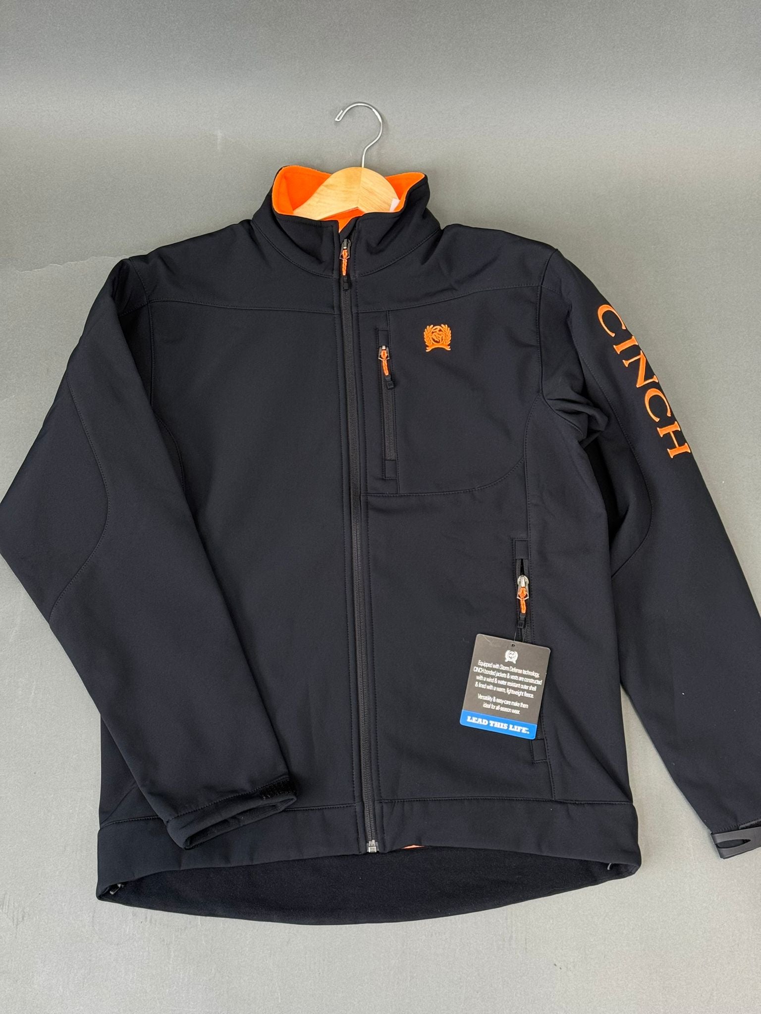 CINCH MENS Black Neon Orange Jacket