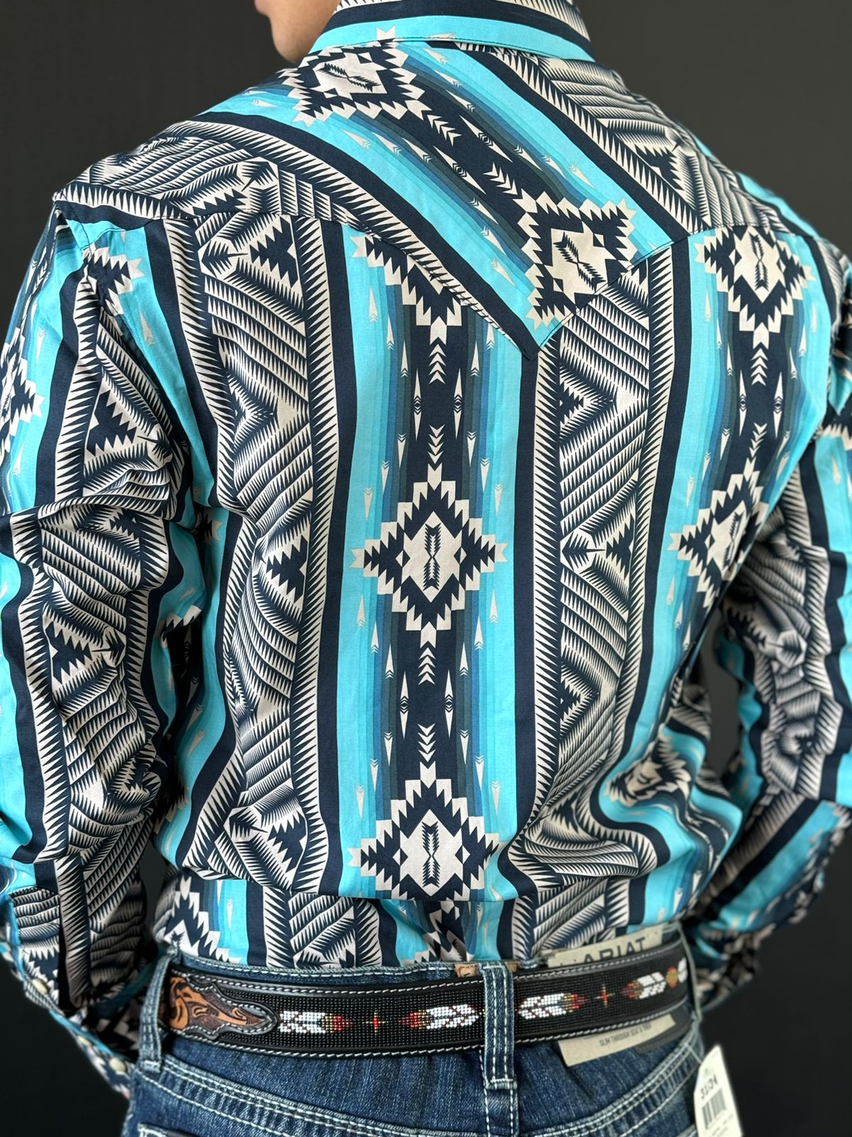 ROCK&ROLL LONG SLEEVE BLACK STRIPE AZTEC BLUE