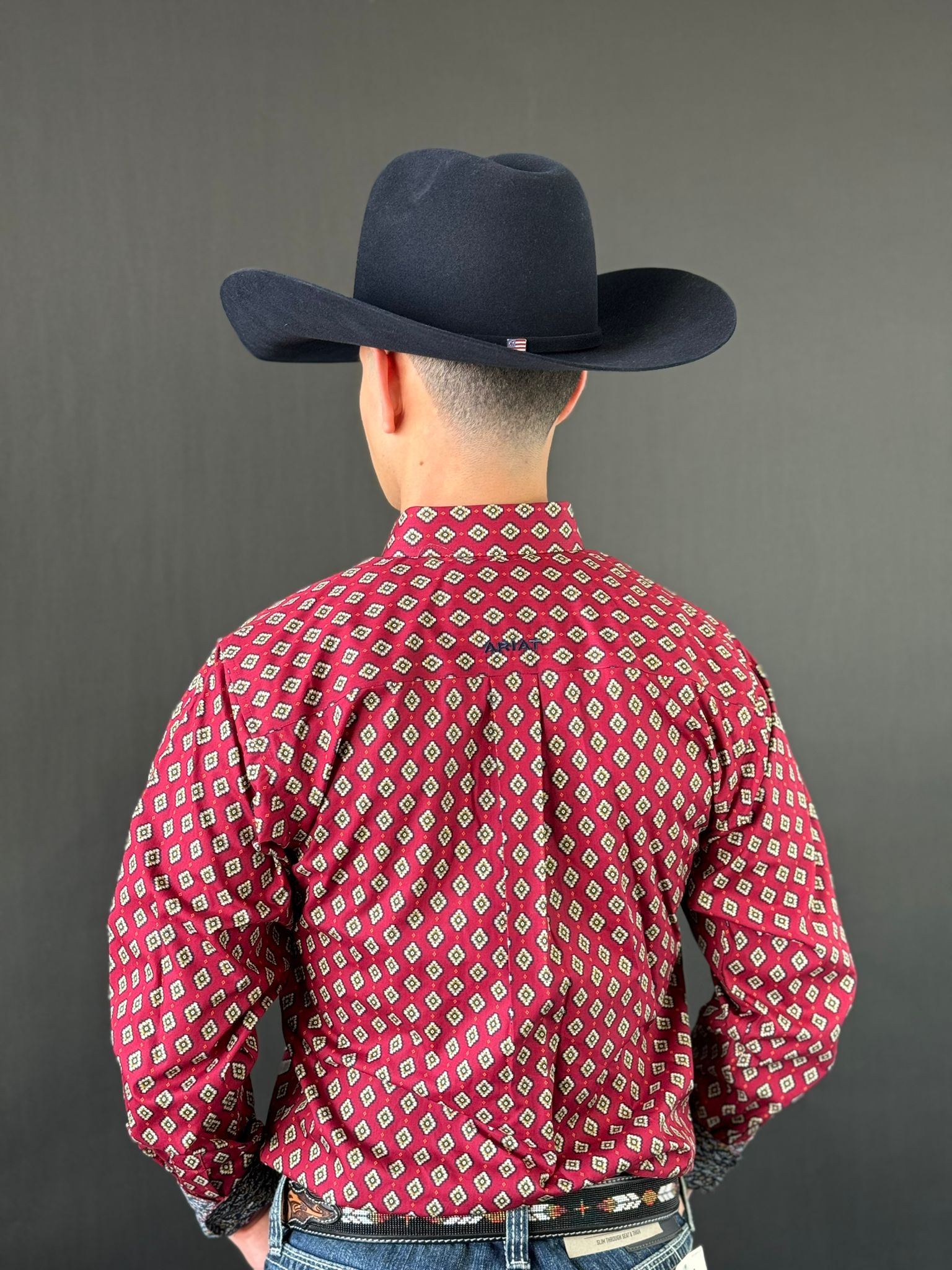 CAMISA ARIAT FITTED KYLER BIKING RED