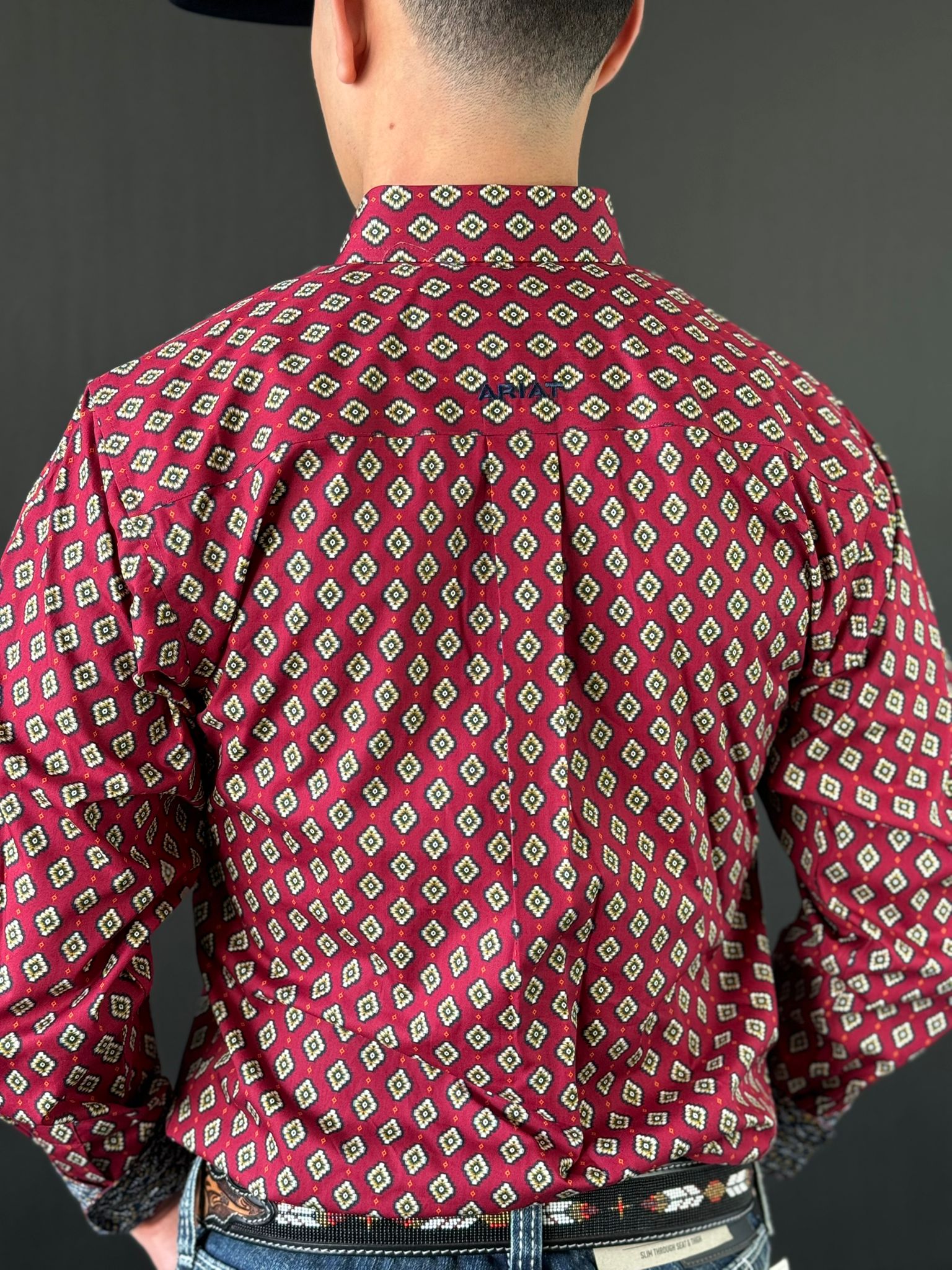 CAMISA ARIAT FITTED KYLER BIKING RED