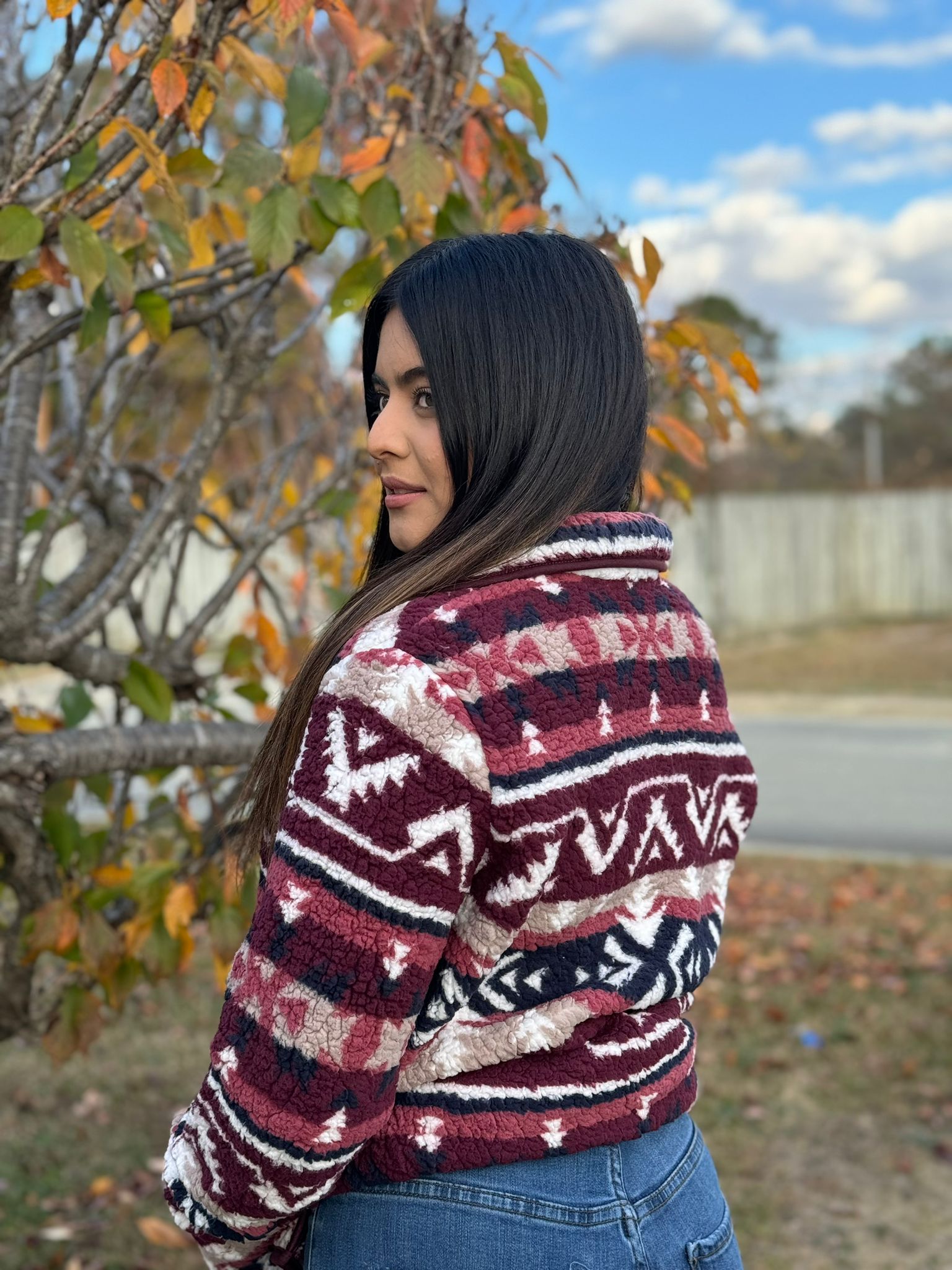 Wrangler Retro Aztec Pull Over Wine