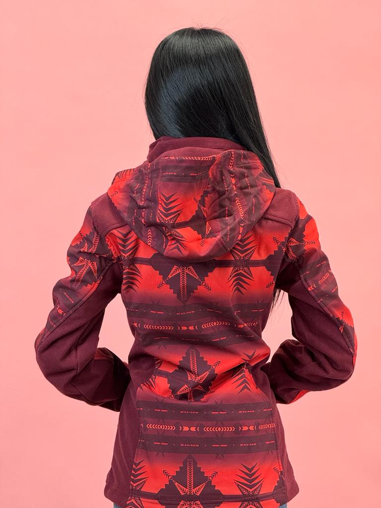 Womens Panhandle Printed Aztec Softshell Jacket Fuchsia