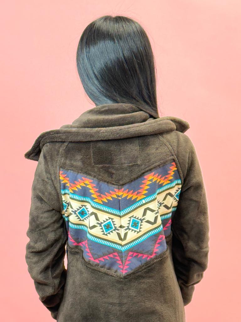 Women's Panhandle Dark Brown Micro Fur Jacket