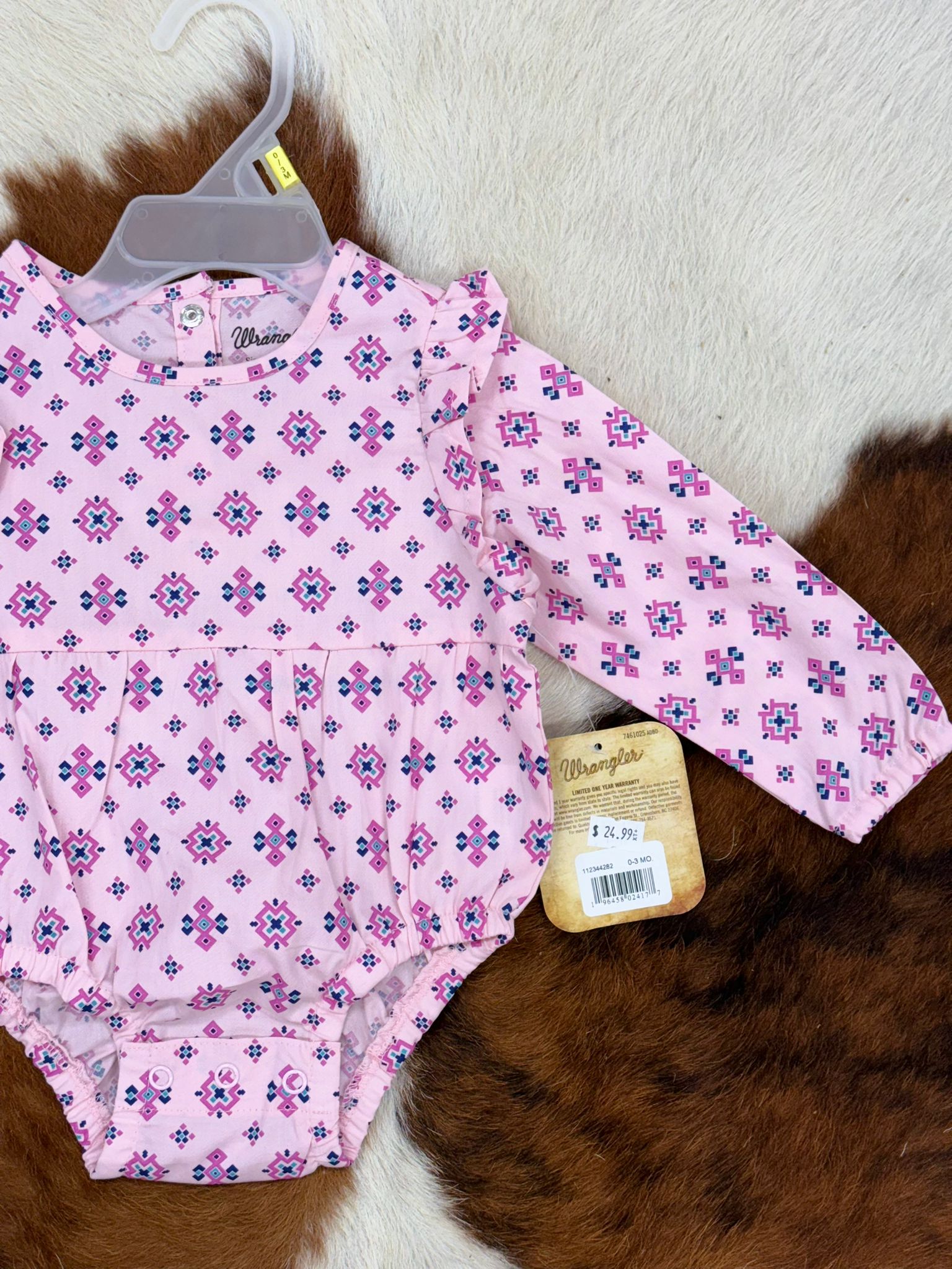 WRANGLER PINK PATTERNED LONG SLEEVE