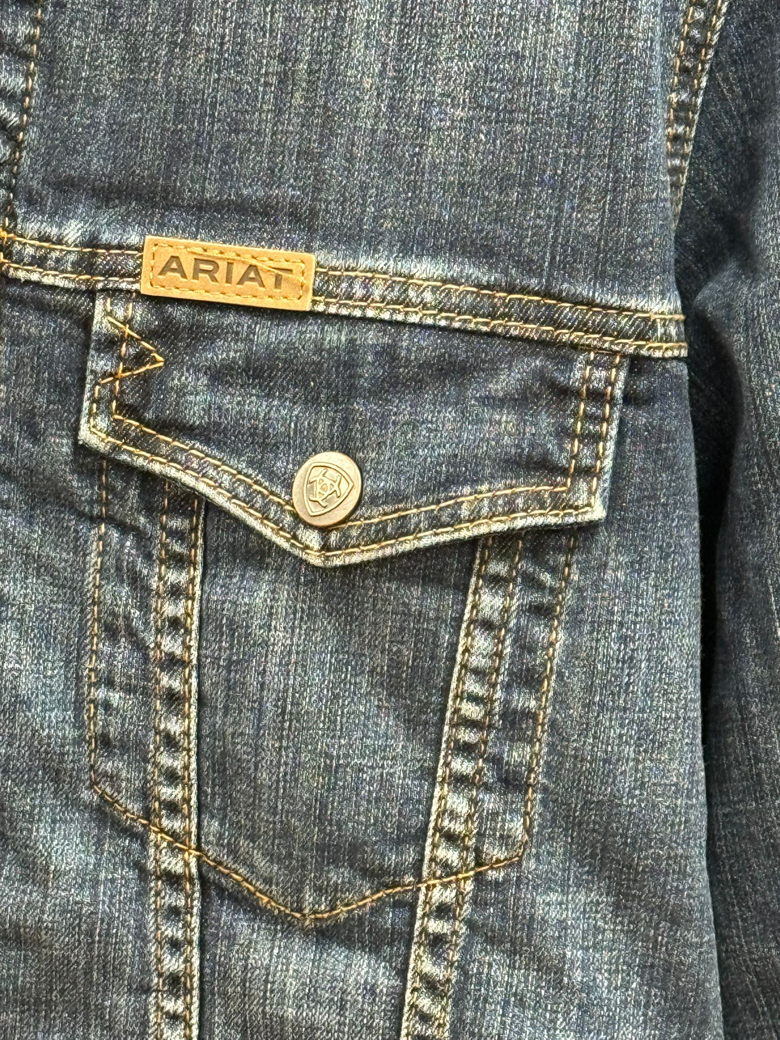 ARIAT JEAN JACKET SHERPA LINED BLUE ROCK