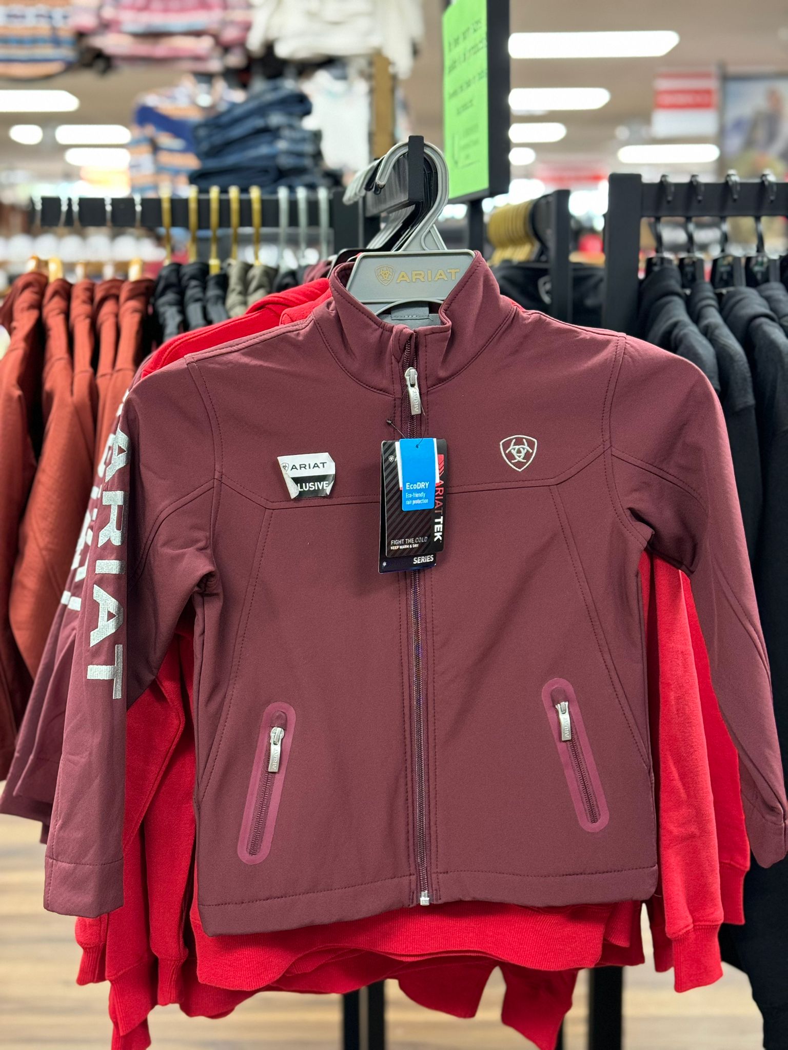 ARIAT YOUTH SOFT SHELL JACKET TEAM LOGO WINSOR WINE