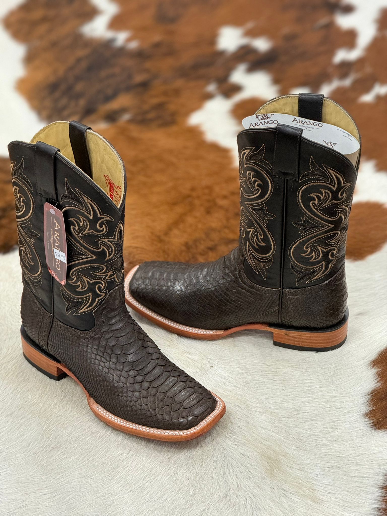 ARANGO BOOTS NOBUCK TOBACCO PYTHON