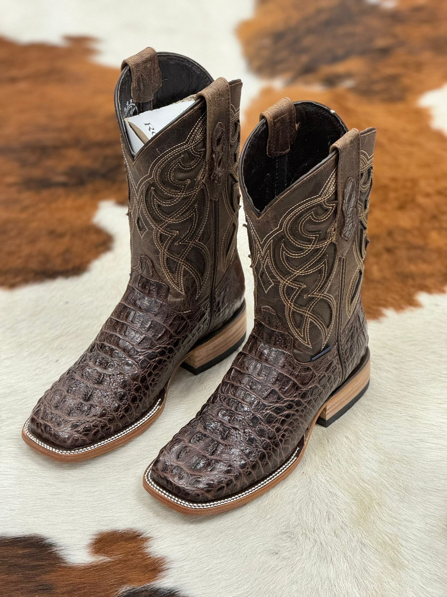 MENS FUSCUS CAIMAN CAFE BOOT SQUARE