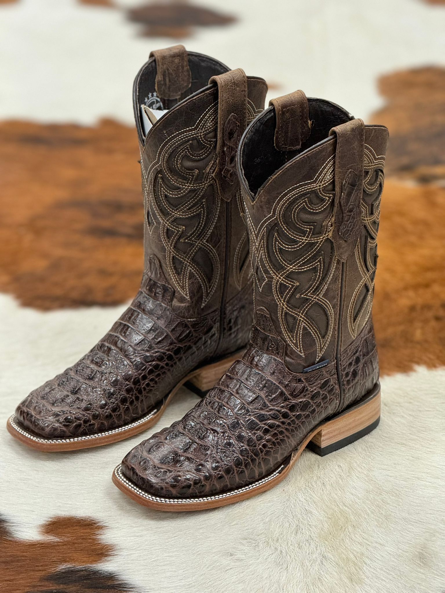 MENS FUSCUS CAIMAN CAFE BOOT SQUARE