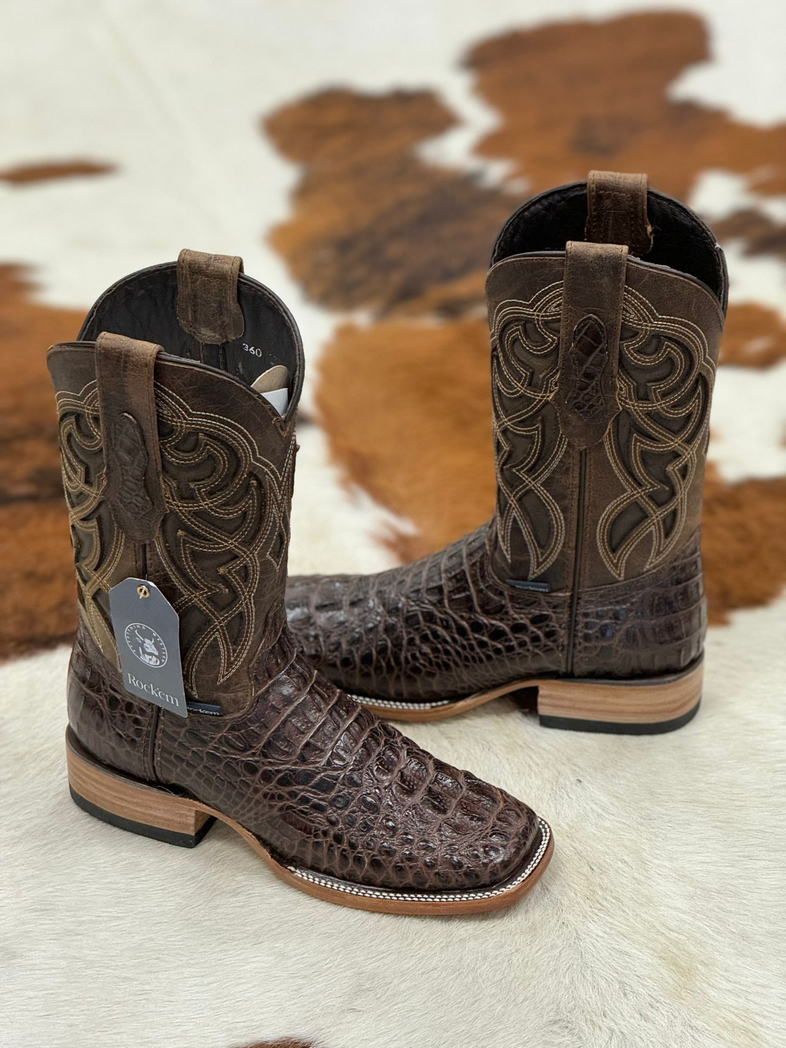 MENS FUSCUS CAIMAN CAFE BOOT SQUARE