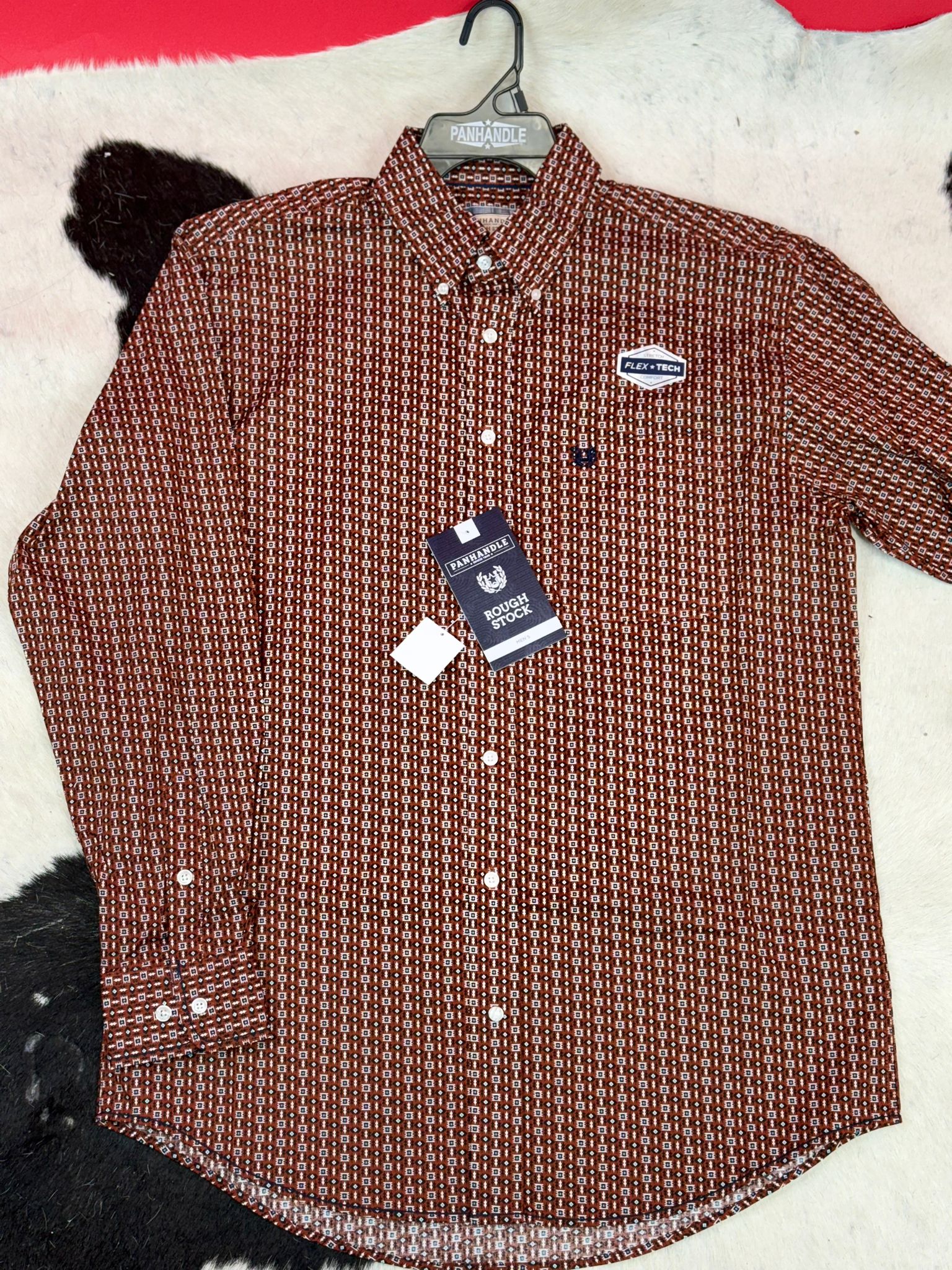 ROCK&ROLL SHIRT RUST BUTTON SNAP