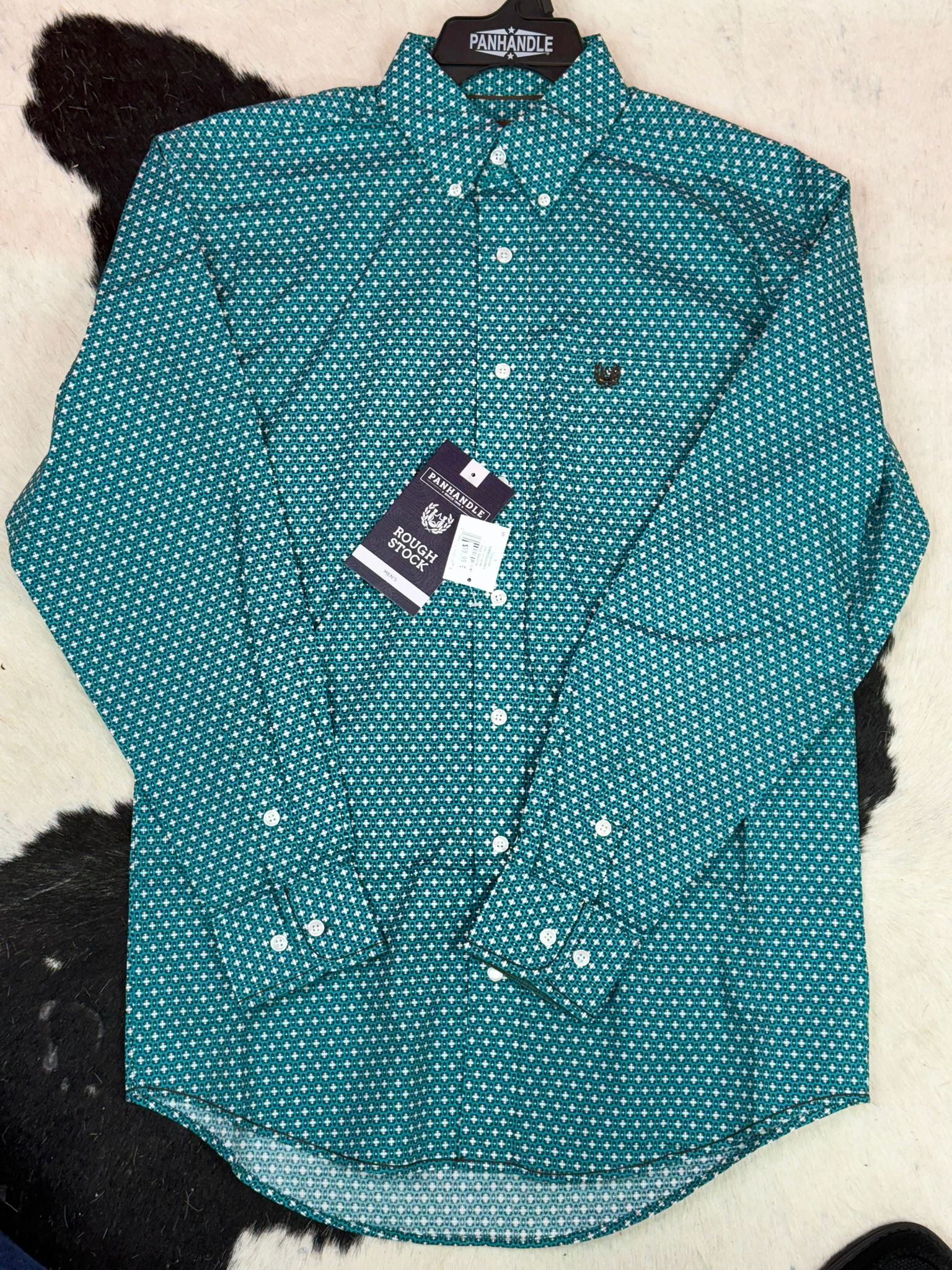 ROCK&ROLL SHIRT TURQUOISE BUTTON SNAP