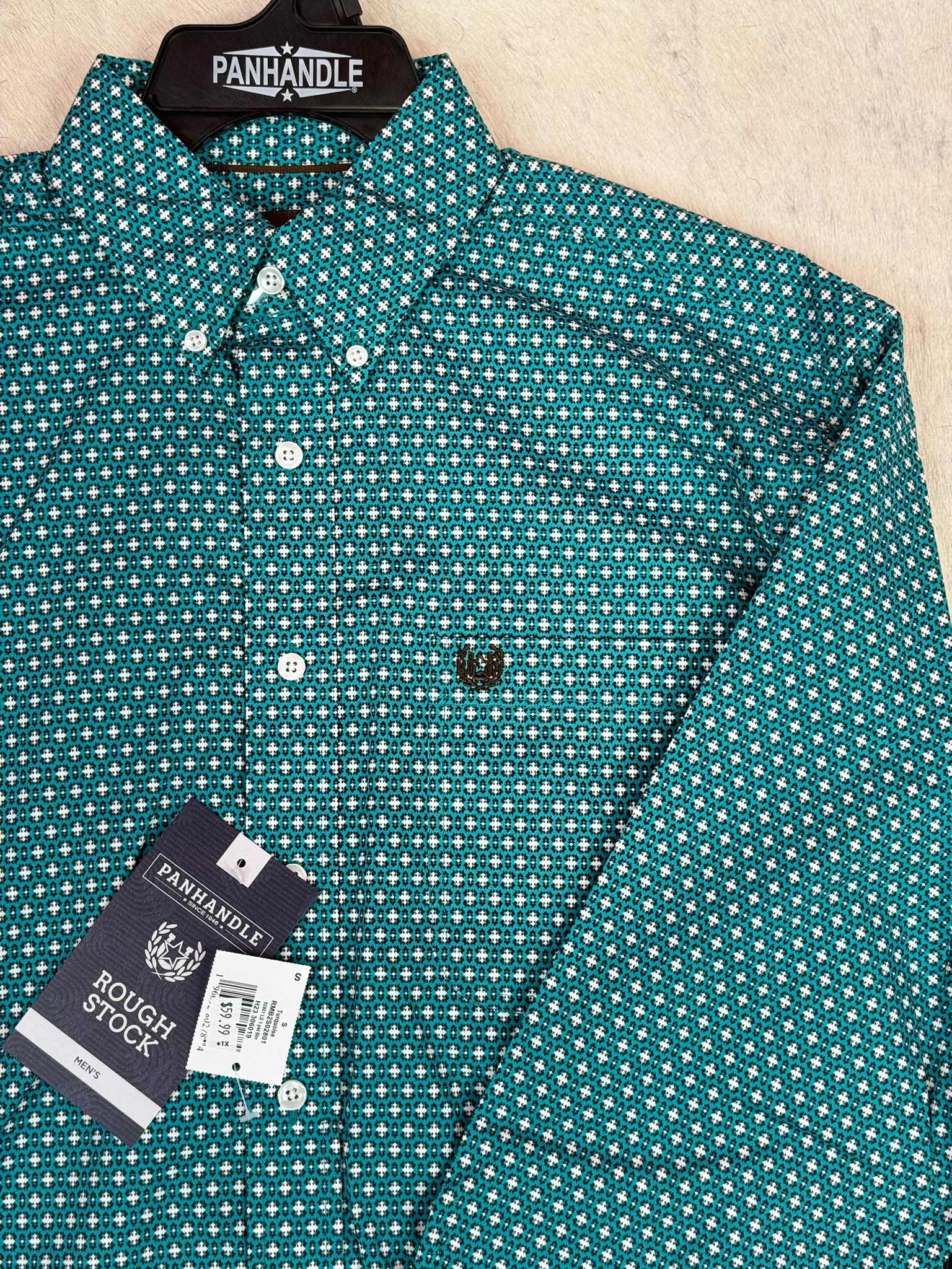 ROCK&ROLL SHIRT TURQUOISE BUTTON SNAP