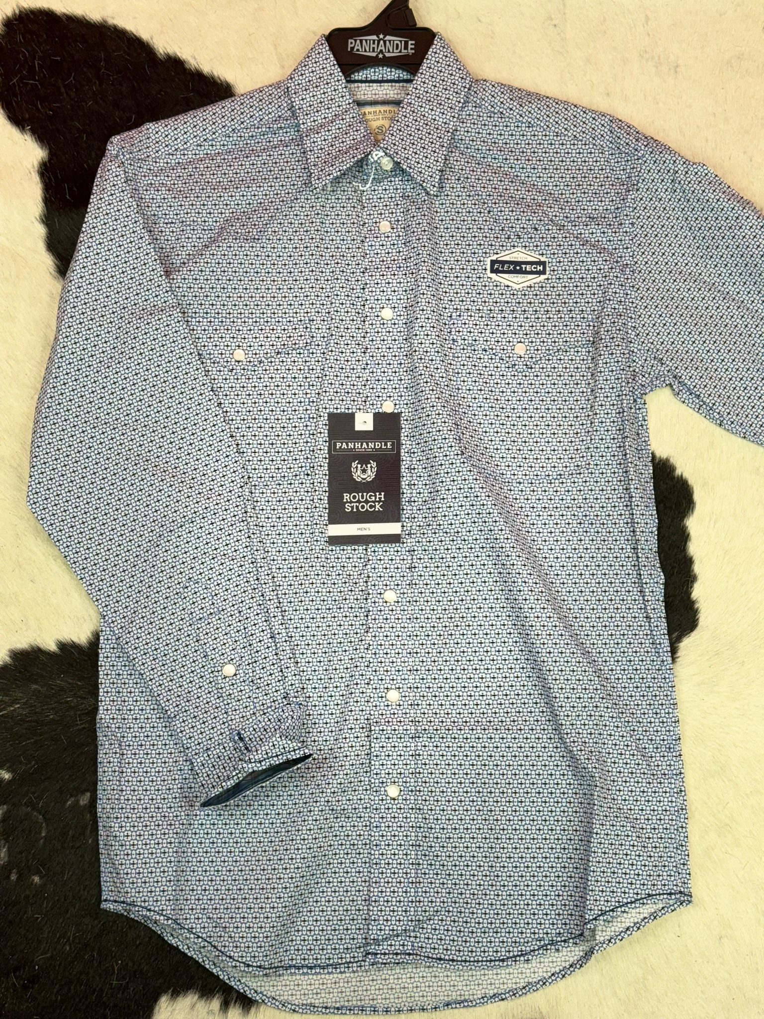 ROCK&ROLL SHIRT BLUE BUTTON SNAP