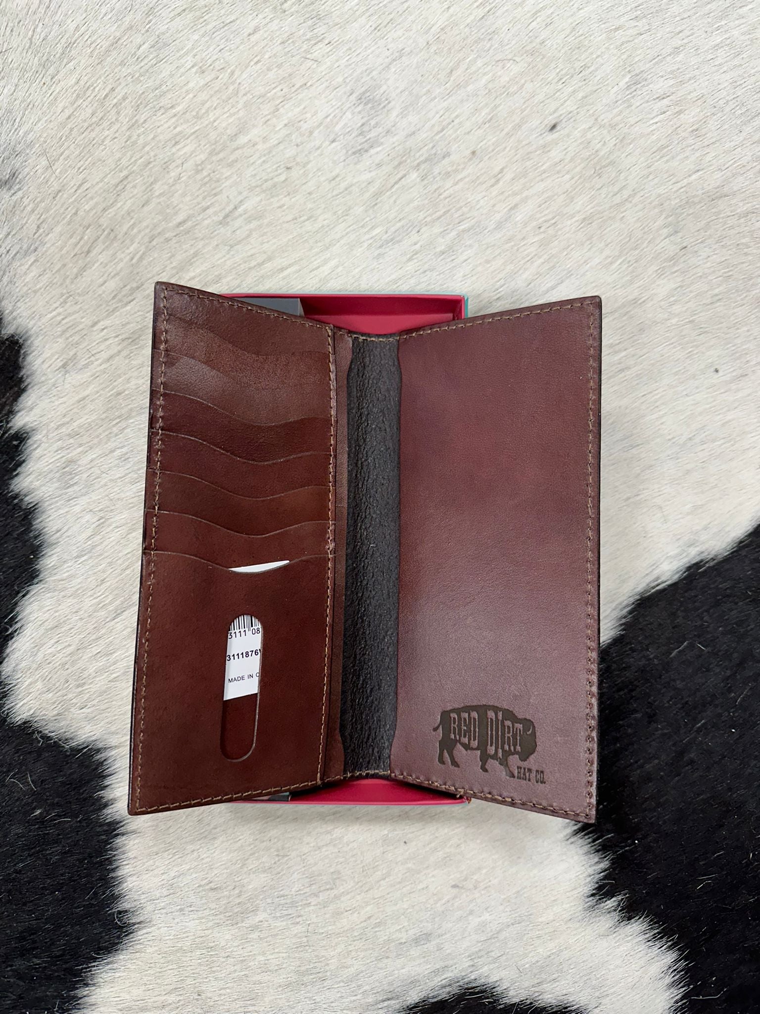 RED DIRT WALLET GENUINE LEATHER BROWN-PINK