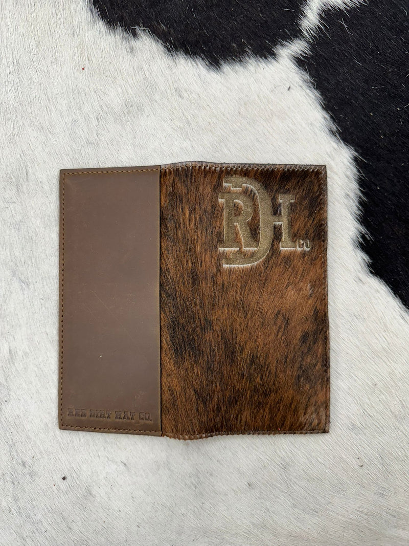 RED DIRT WALLET GENUINE LETHER BRINDLE HAIR WITH LOGO