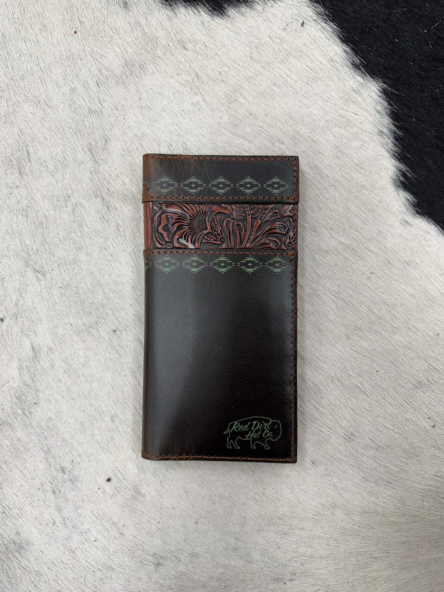 RED DIRT WALLET GENUINE LEATHER BROWN-GREEN