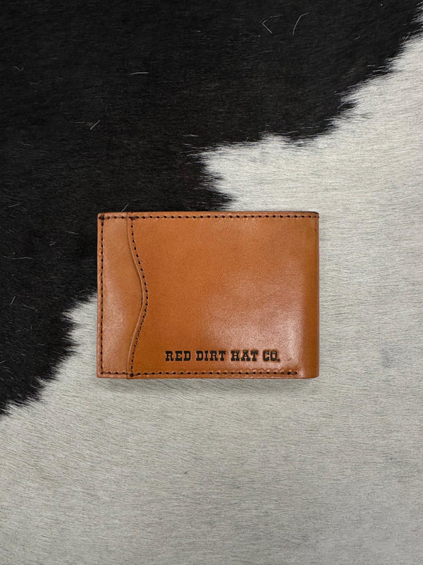 RED DIRT BIFOLD WALLET GENUINE LEATHER BROWN-RED-BLUE