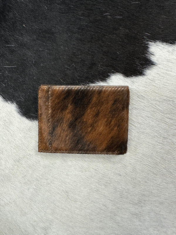RED DIRT BIFOLD WALLET GENUINE LEATHER NATURAL BRINDLE HAIR WITH LOGO