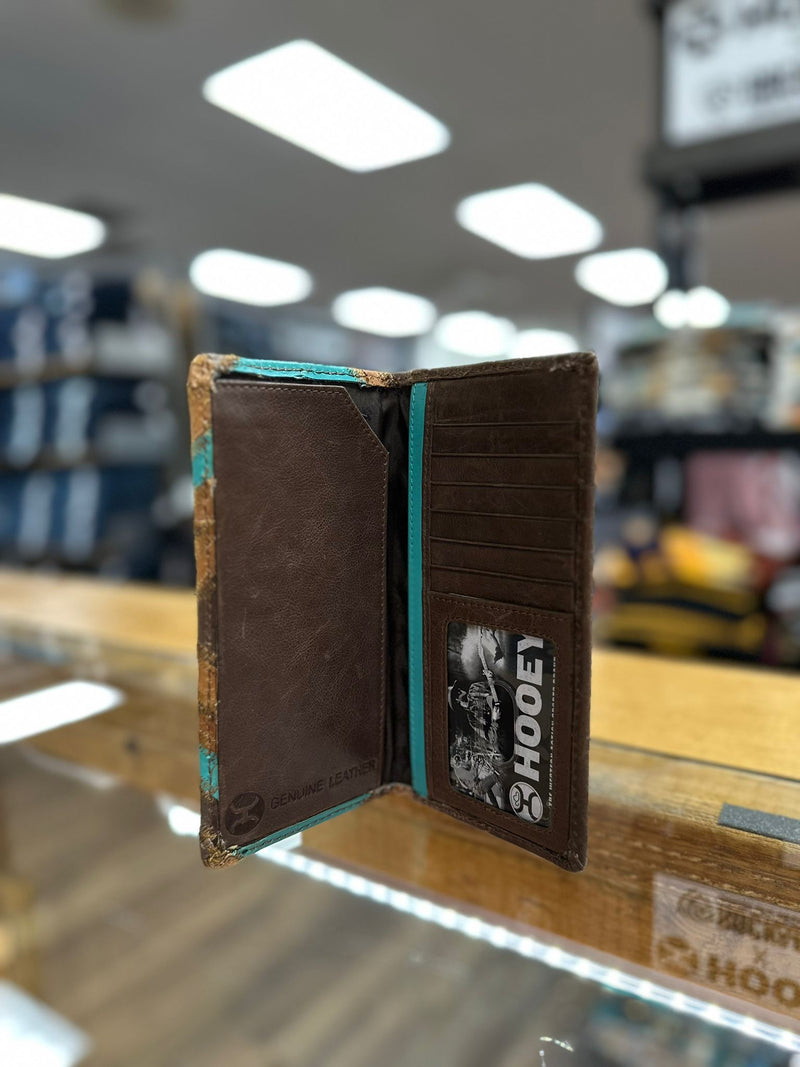 HOOEY PATCHWORK RODEO WALLET WITH TURQUOISE
