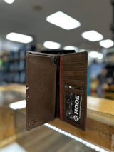 HOOEY PATCHWORK RODEO WALLET WITH NOMAD PRINT INLAY