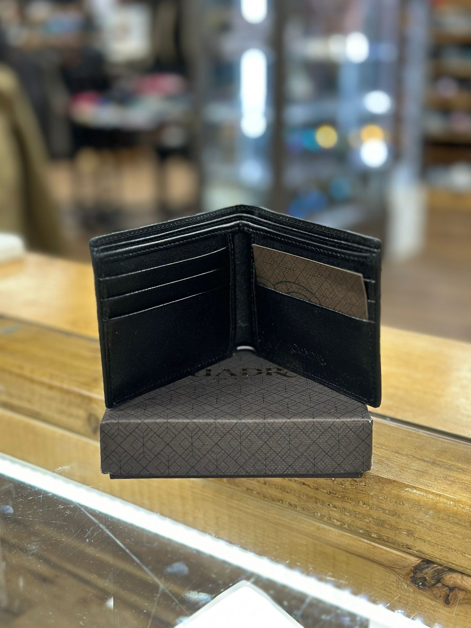 CUADRA PATA DE AVE NEGR BLACK OSTRICH WALLET