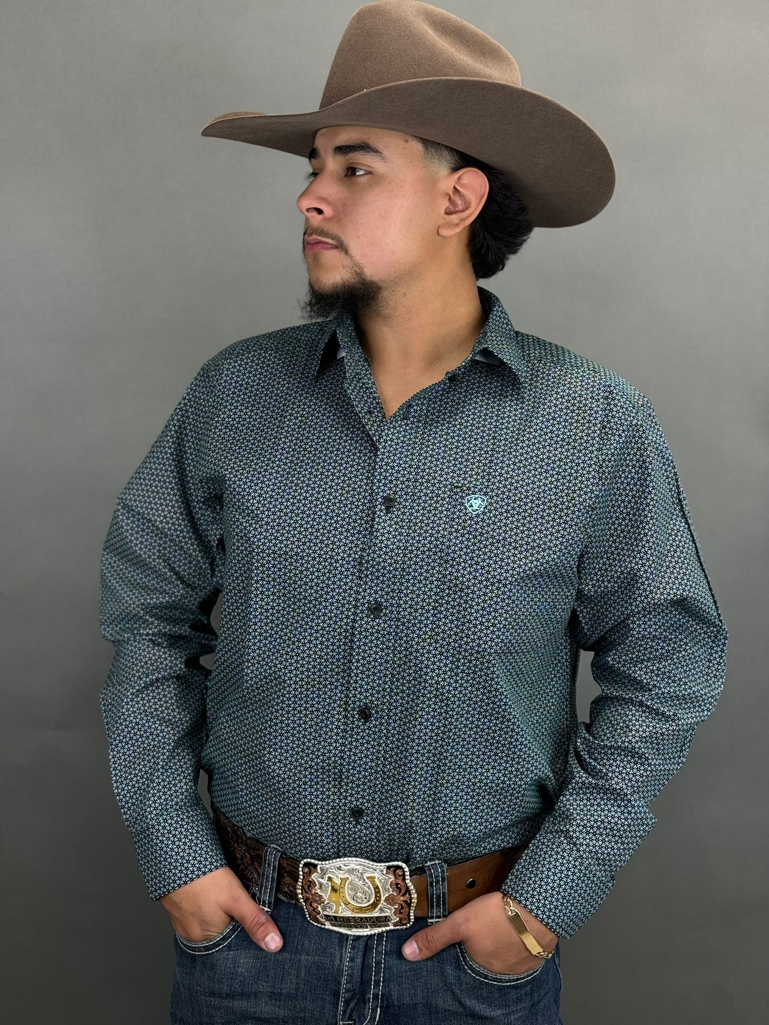 Ariat Shirt Classic NATE BLACK BABY BLUE