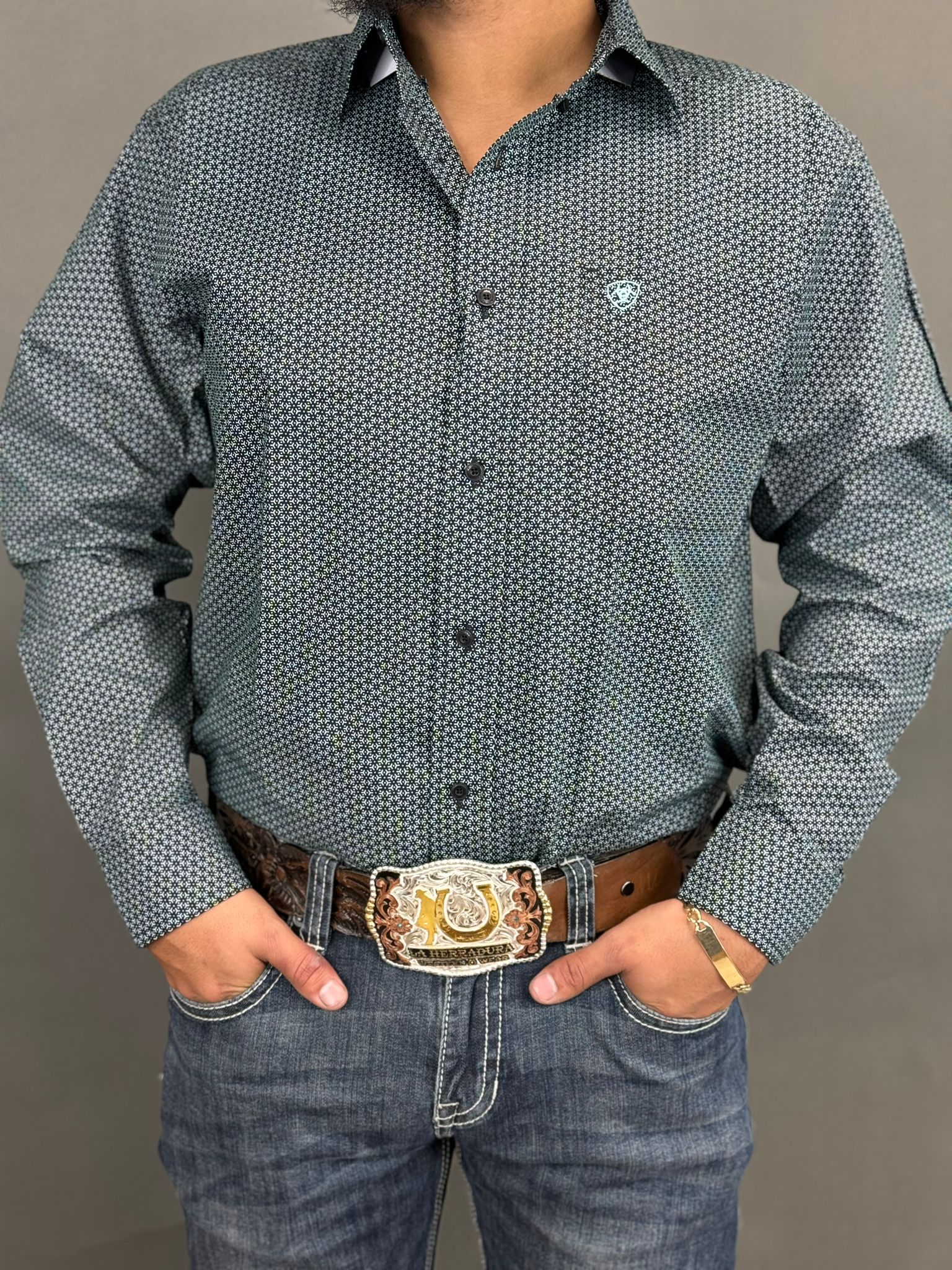 Ariat Shirt Classic NATE BLACK BABY BLUE