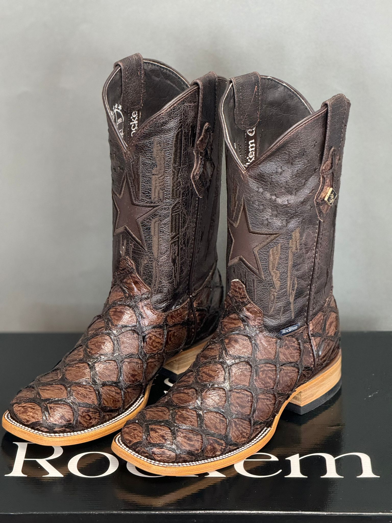 MENS CLON PIRARUCU BROWN BRILLOSO BOOT