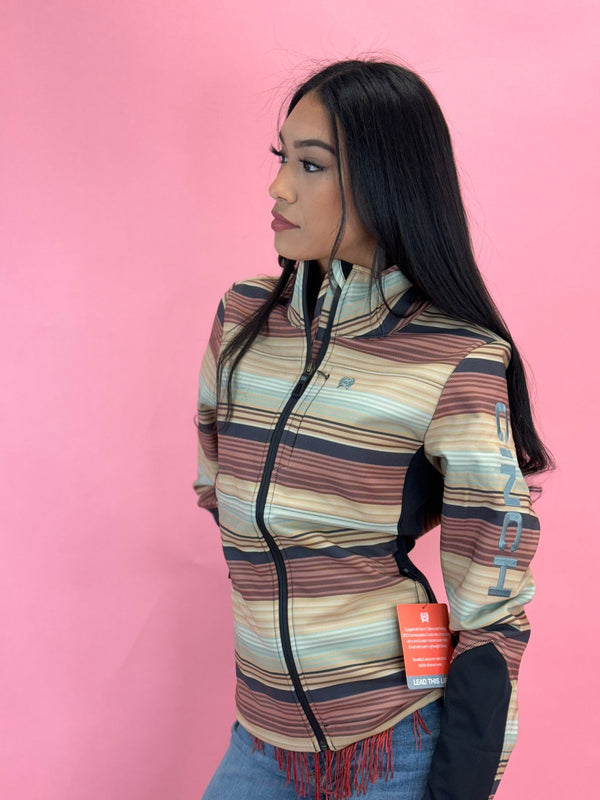 Cinch Womens Jacket Multi Color Stripe Full Zip