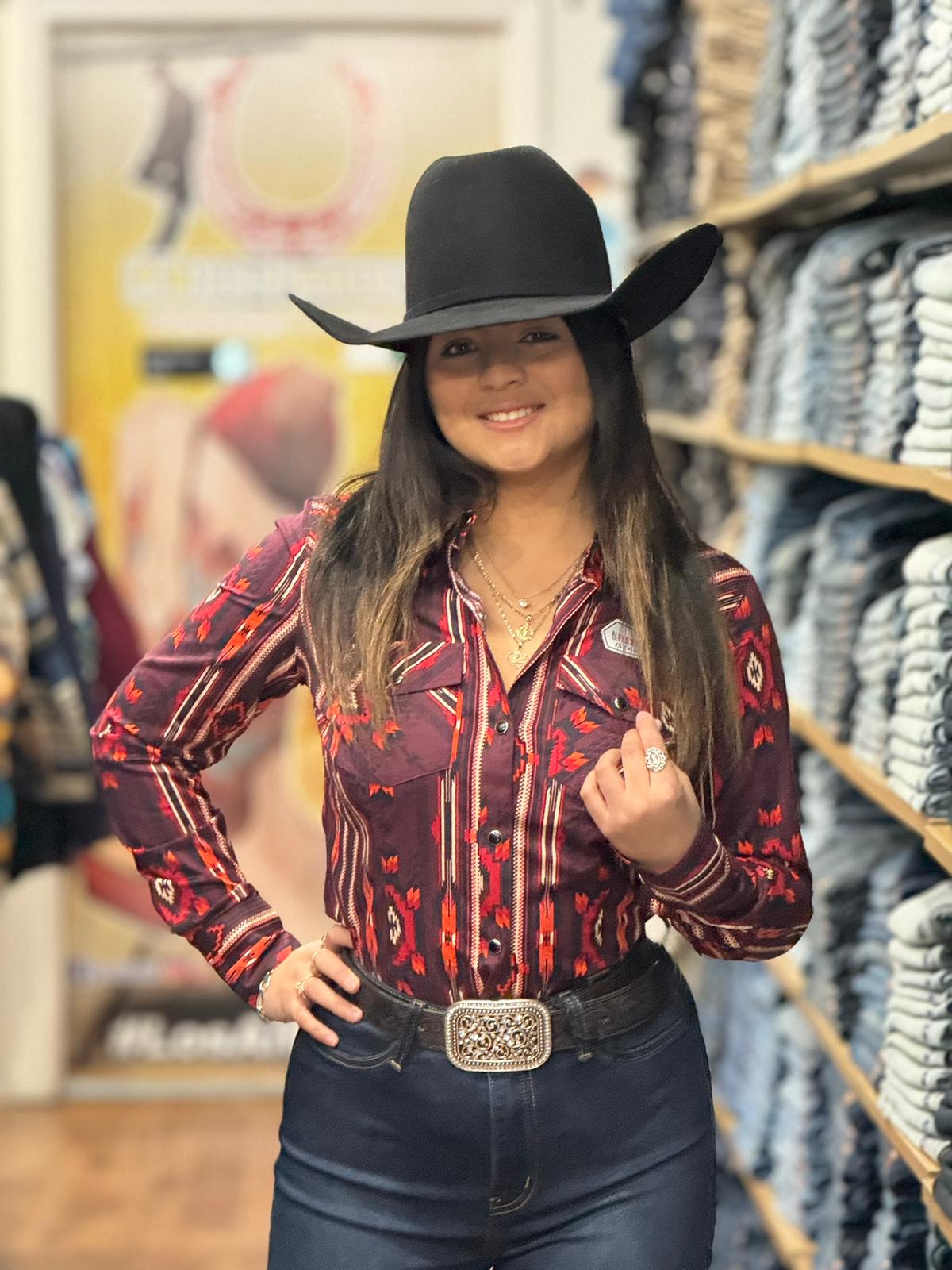 CAMISA MUJERES ROCK&amp;ROLL BROWN ROJO