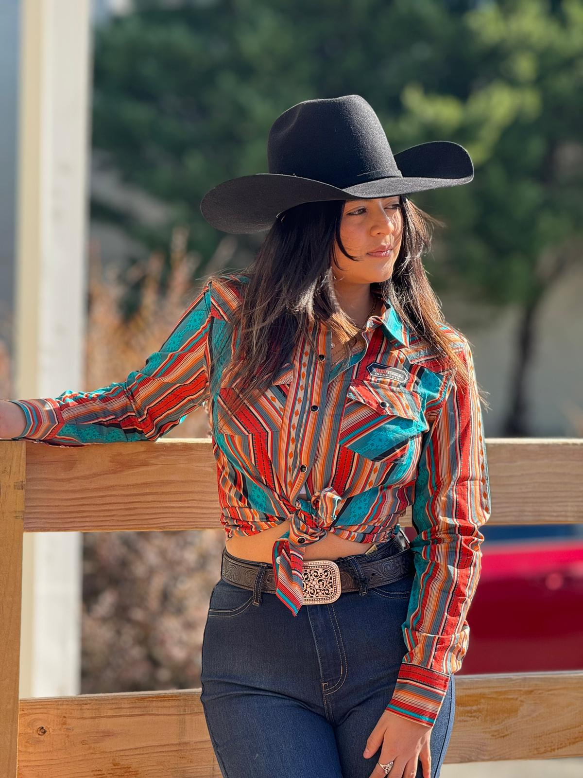 CAMISA MUJERES ROCK&amp;ROLL BROWN ROJO