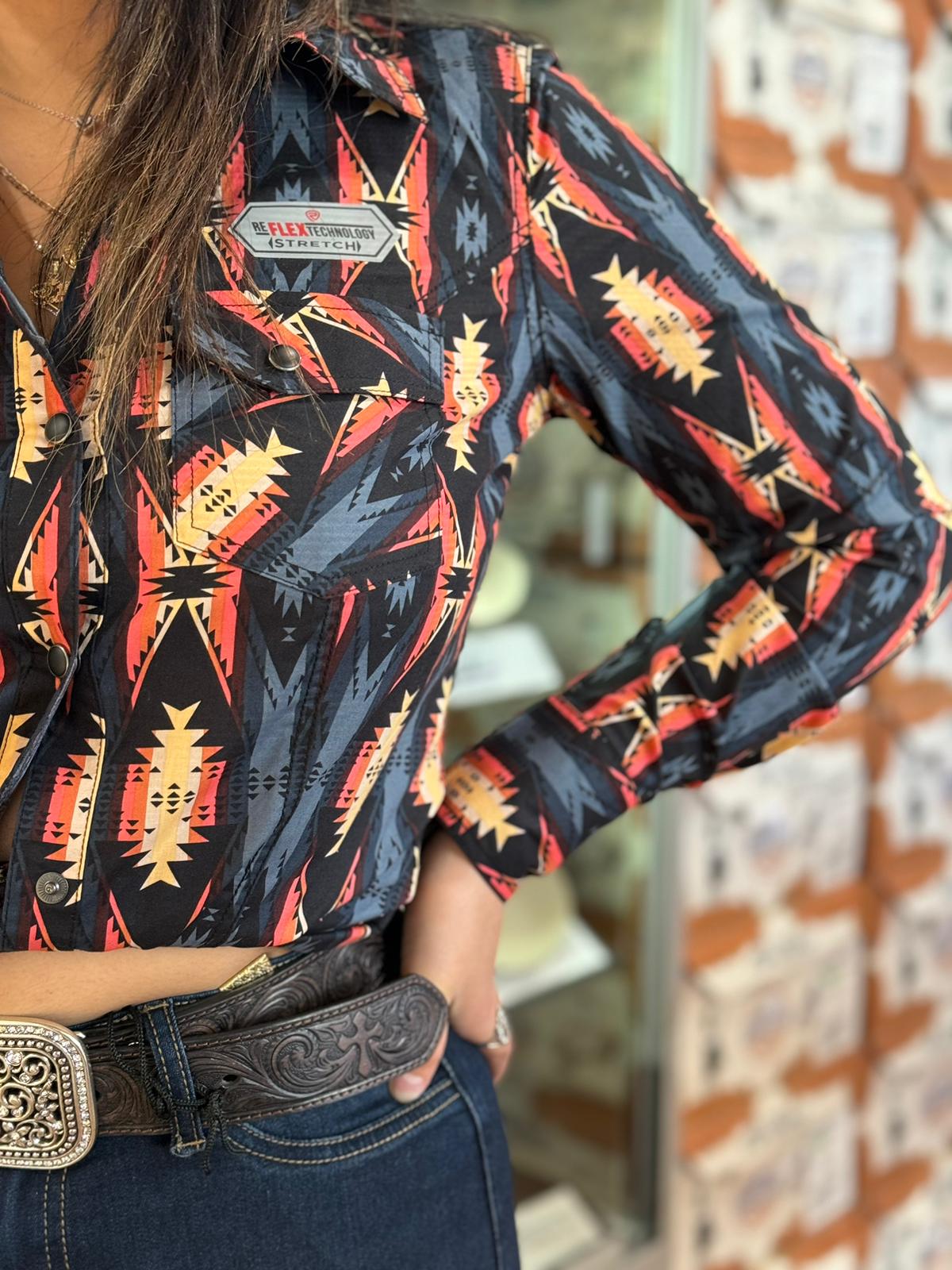 CAMISA MUJERES ROCK&amp;ROLL BROWN ROJO