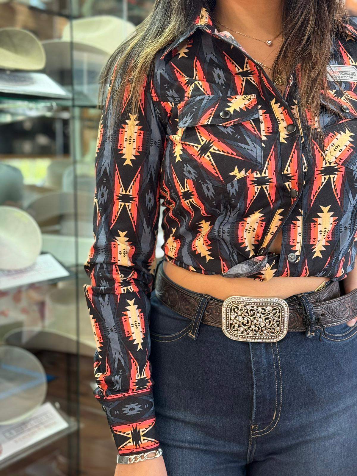 CAMISA MUJERES ROCK&amp;ROLL BROWN ROJO