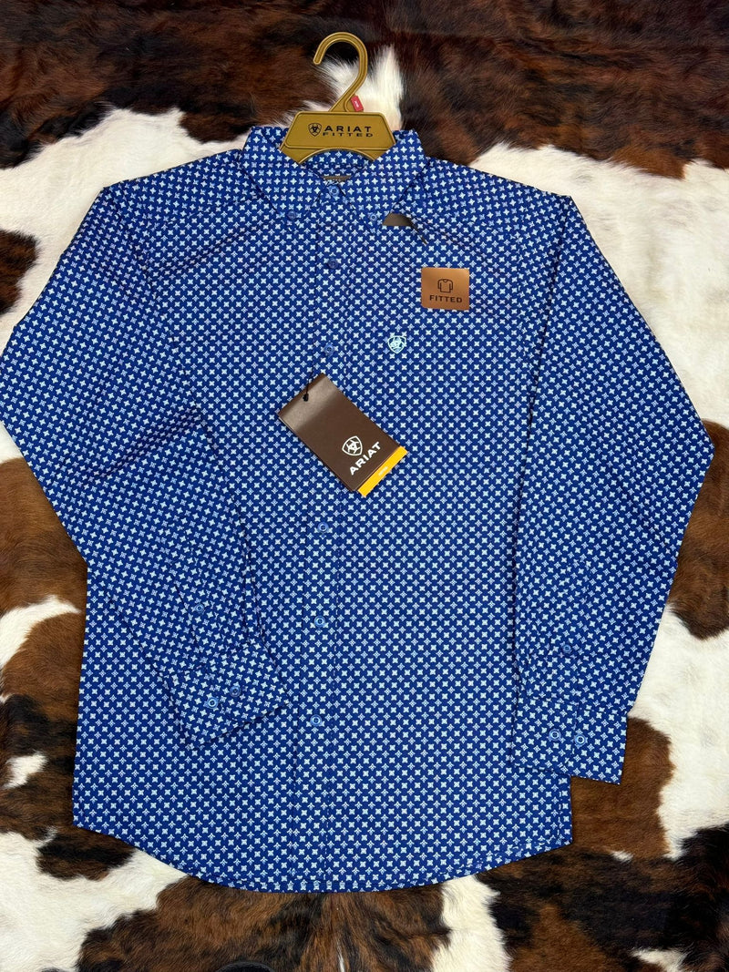 Ariat Shirt Fitted PRICE LONG SLEEVE DIRECTOIRE BLUE